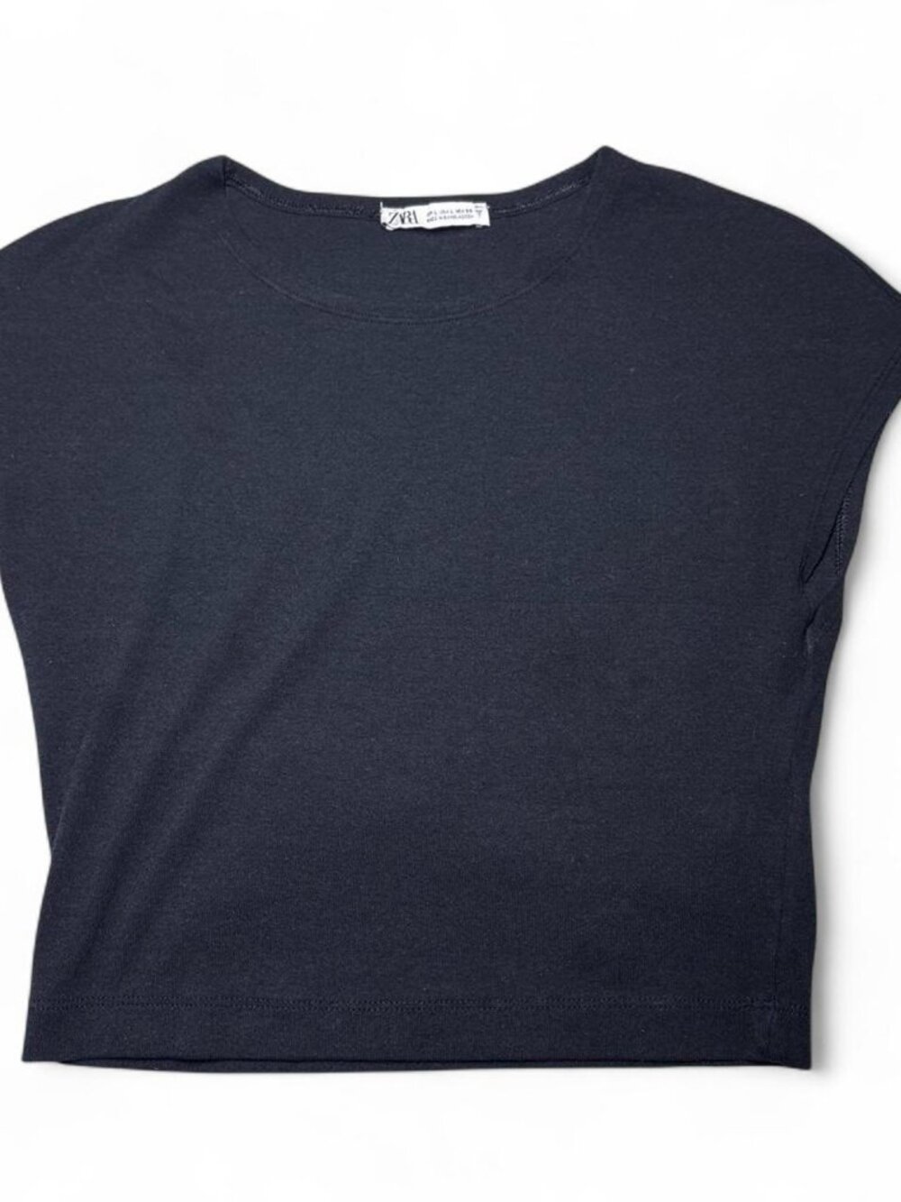 Zara black cropped tee - Size L